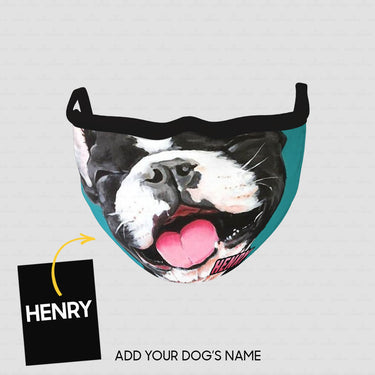 Personalized Dog Gift Idea - Smiling Dog With Colored Background For Dog Lovers - Cloth Mask